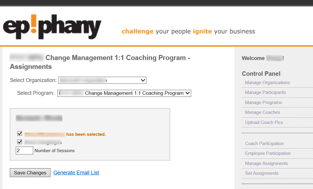 Epiphany Coaches Web Portal (Php/MySQL)